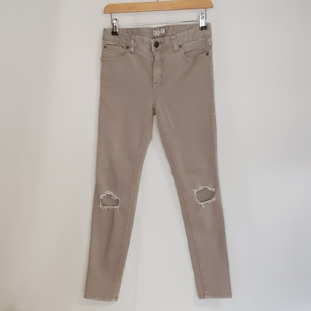 Free People Distressed Tan Jeans